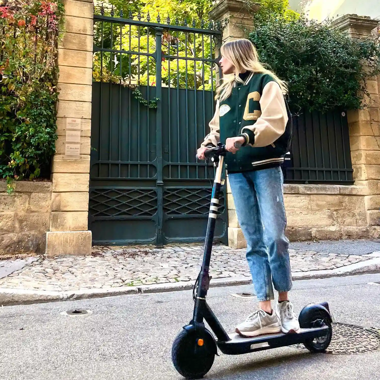Electric scooter in city commute